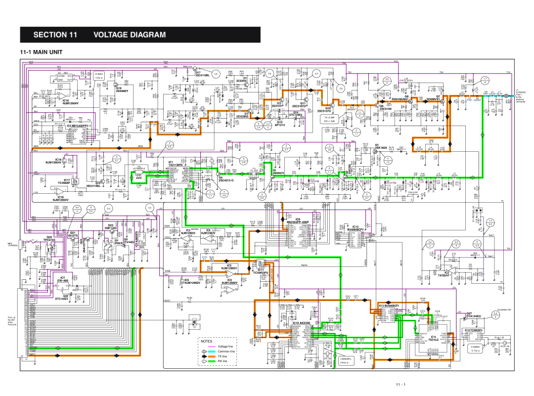 Icom IC-F51, IC-F50 service manual Voltage Diagram, 2SC4116BL 