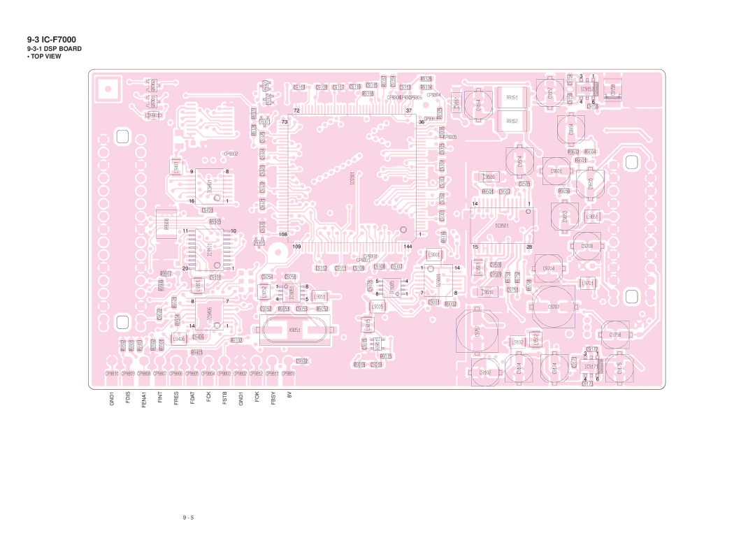 Icom IC-F7000 service manual DSP Board TOP View 