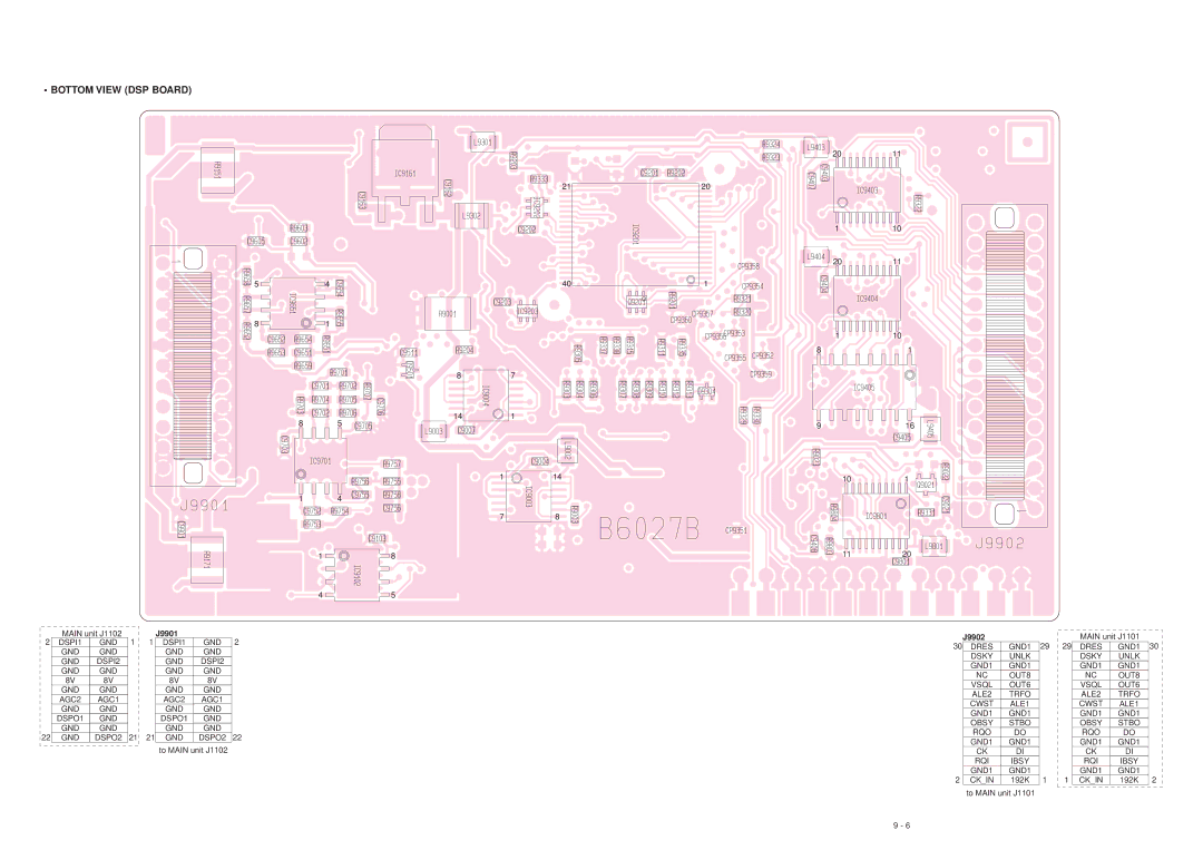 Icom IC-F7000 service manual Bottom View DSP Board, J9901 J9902 