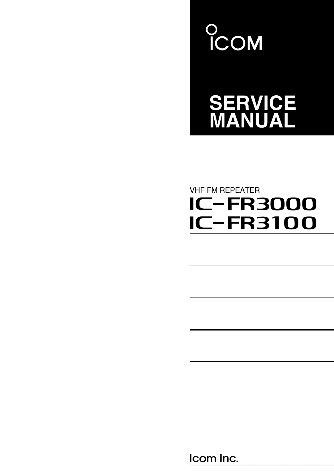 Icom IC-FR3000 manual IC-fr3000 iC-fr3 1 0 