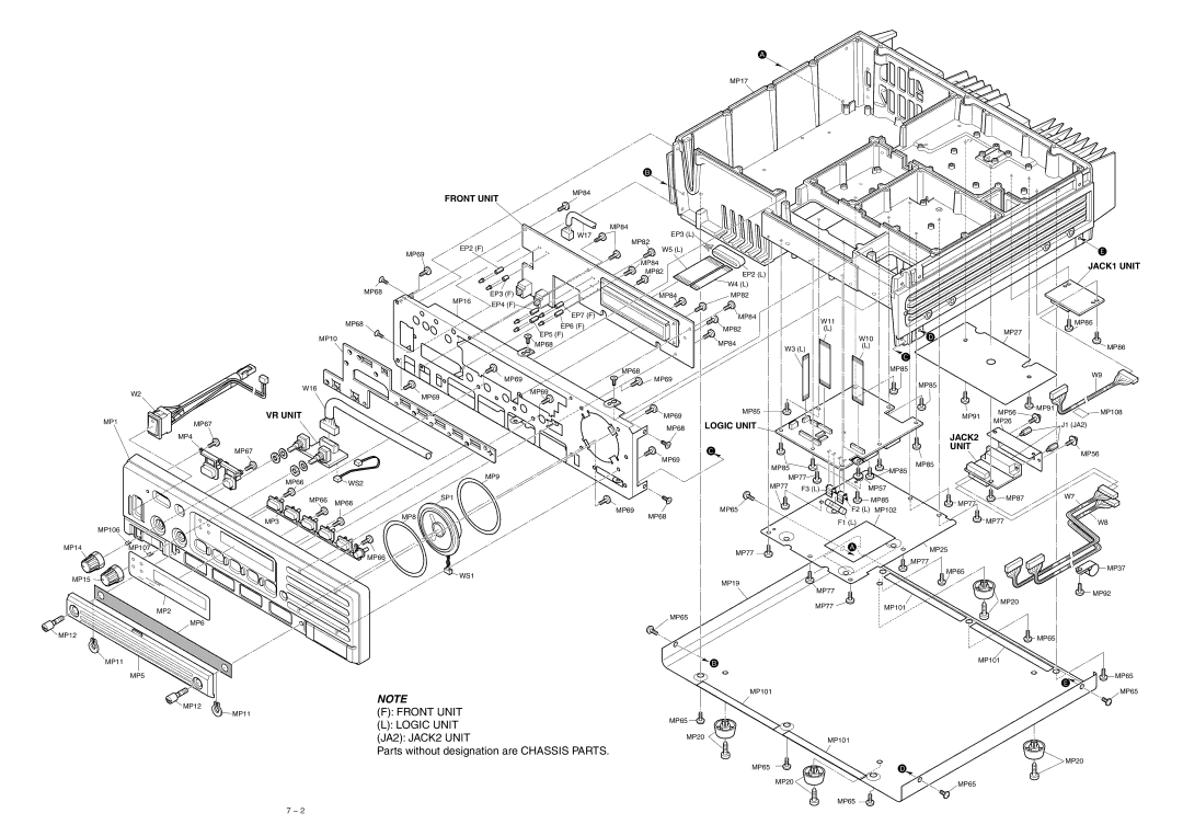 Icom IC-FR3000 manual Front Unit 