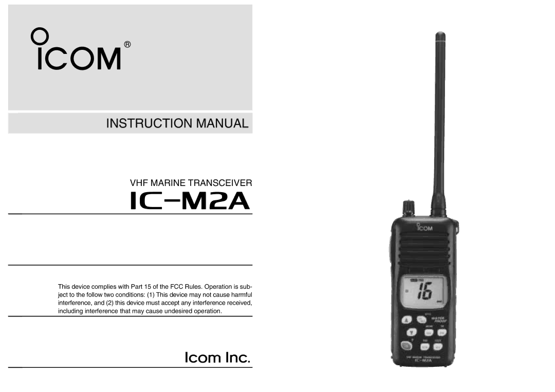 Icom IC-M2A instruction manual IM2A 