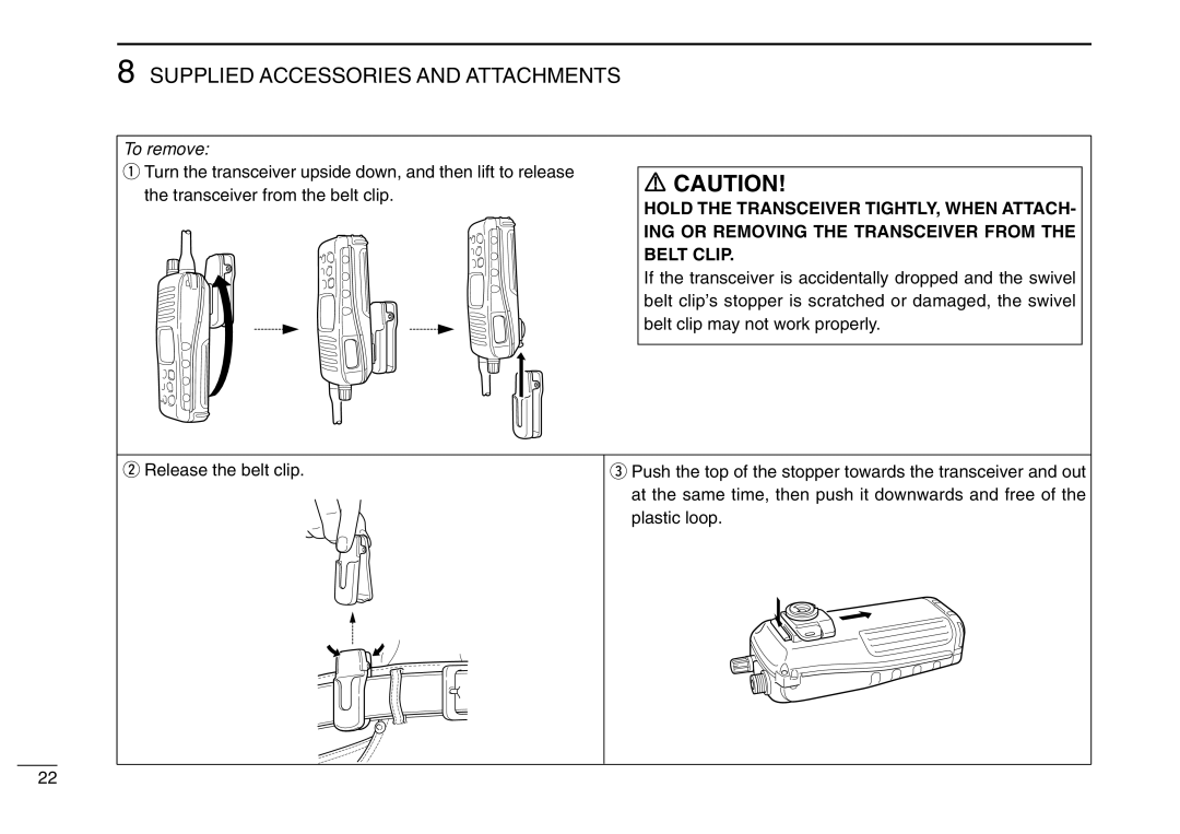 Icom IC-M2A instruction manual To remove 