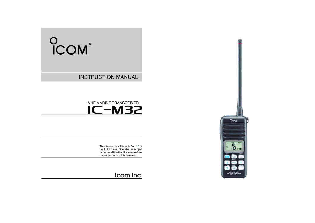 Icom IC-M32 instruction manual IM32 