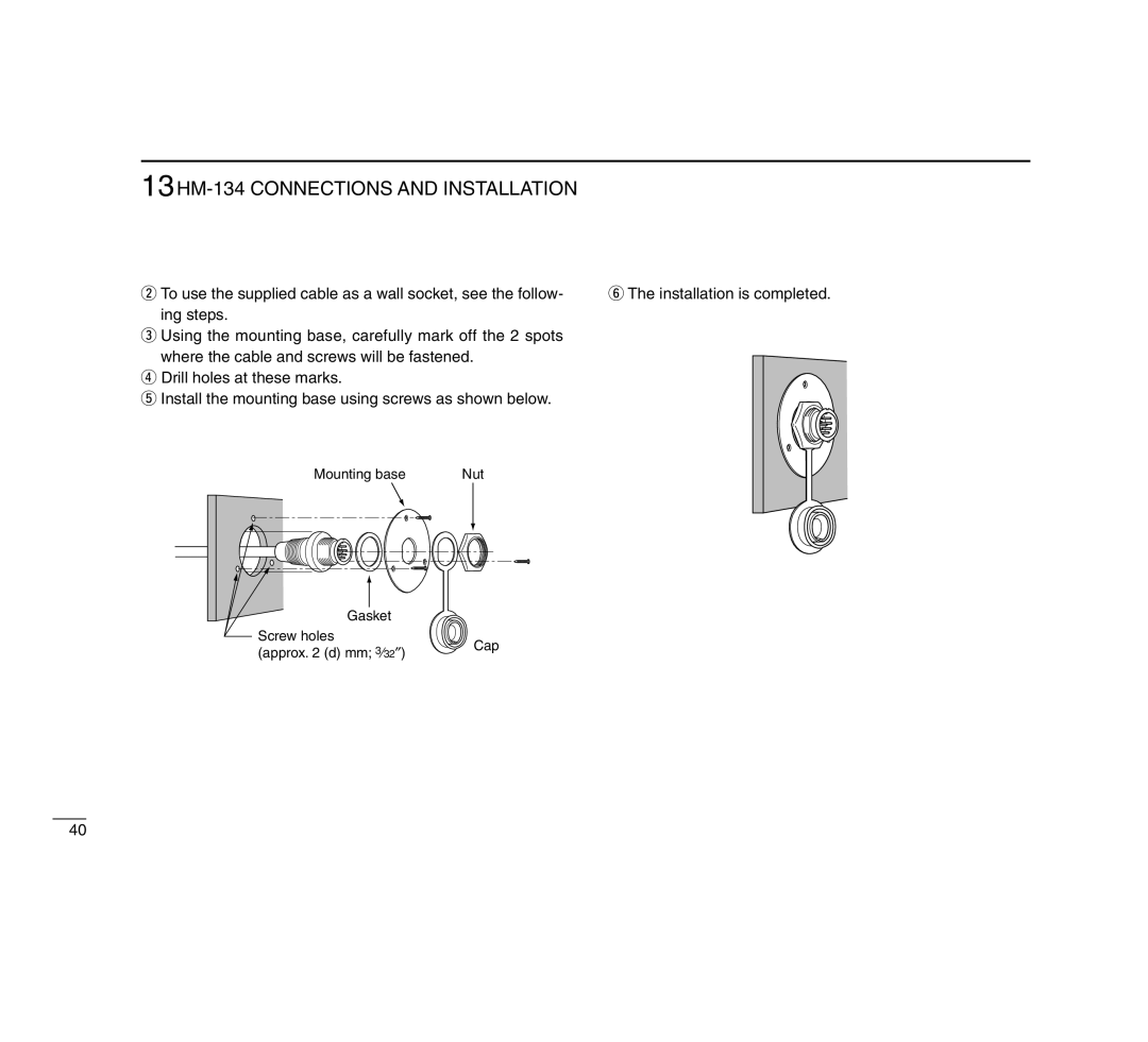 Icom IC-M503 instruction manual 13HM-134 Connections and Installation 