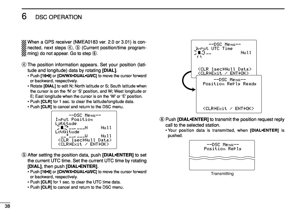 Icom IC-M504 instruction manual Dsc Operation 