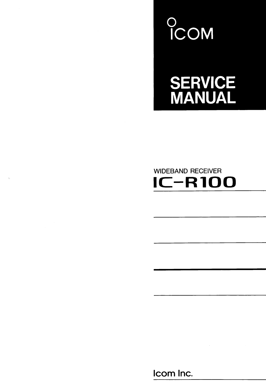 Icom IC-R100 manual 