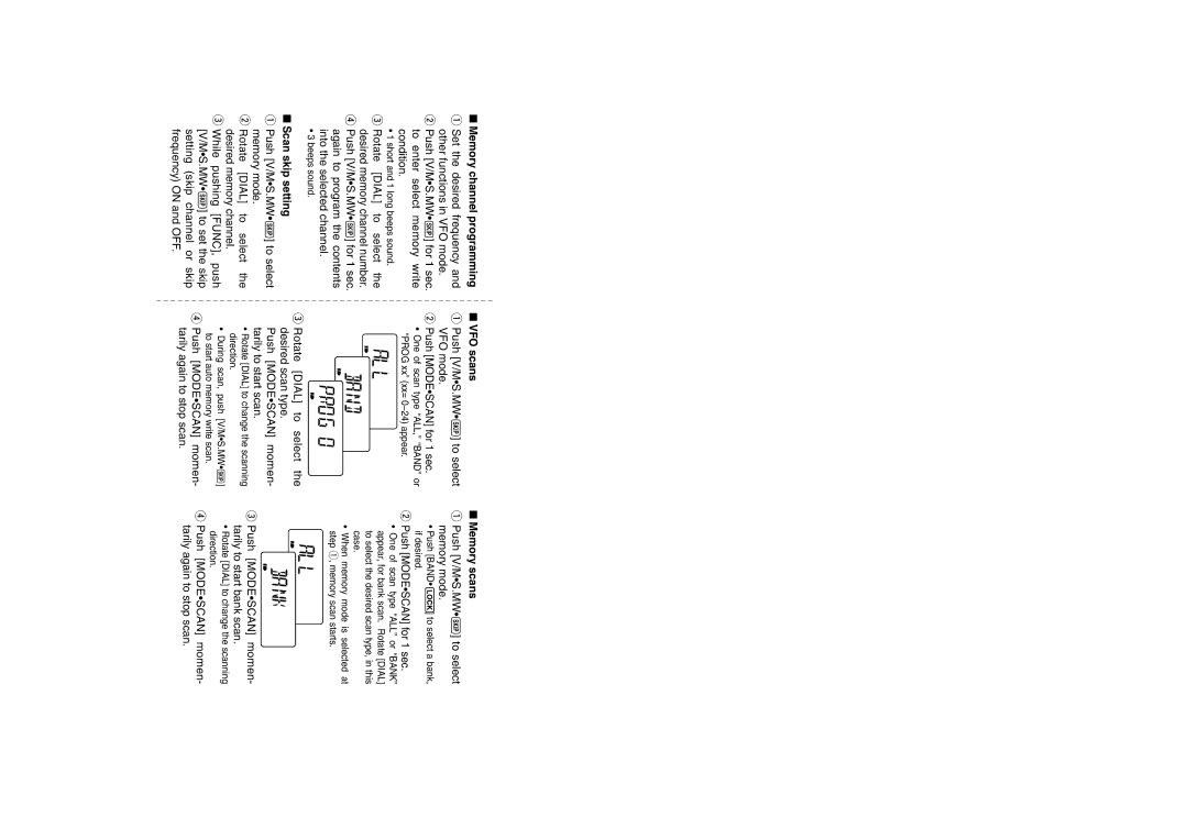 Icom IC-R5 instruction manual Memory channel programming 