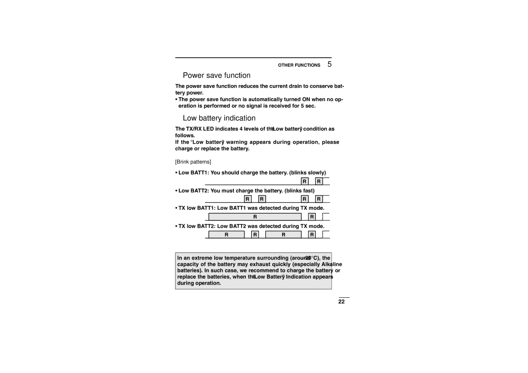 Icom iF22SR instruction manual ‘ Power save function 