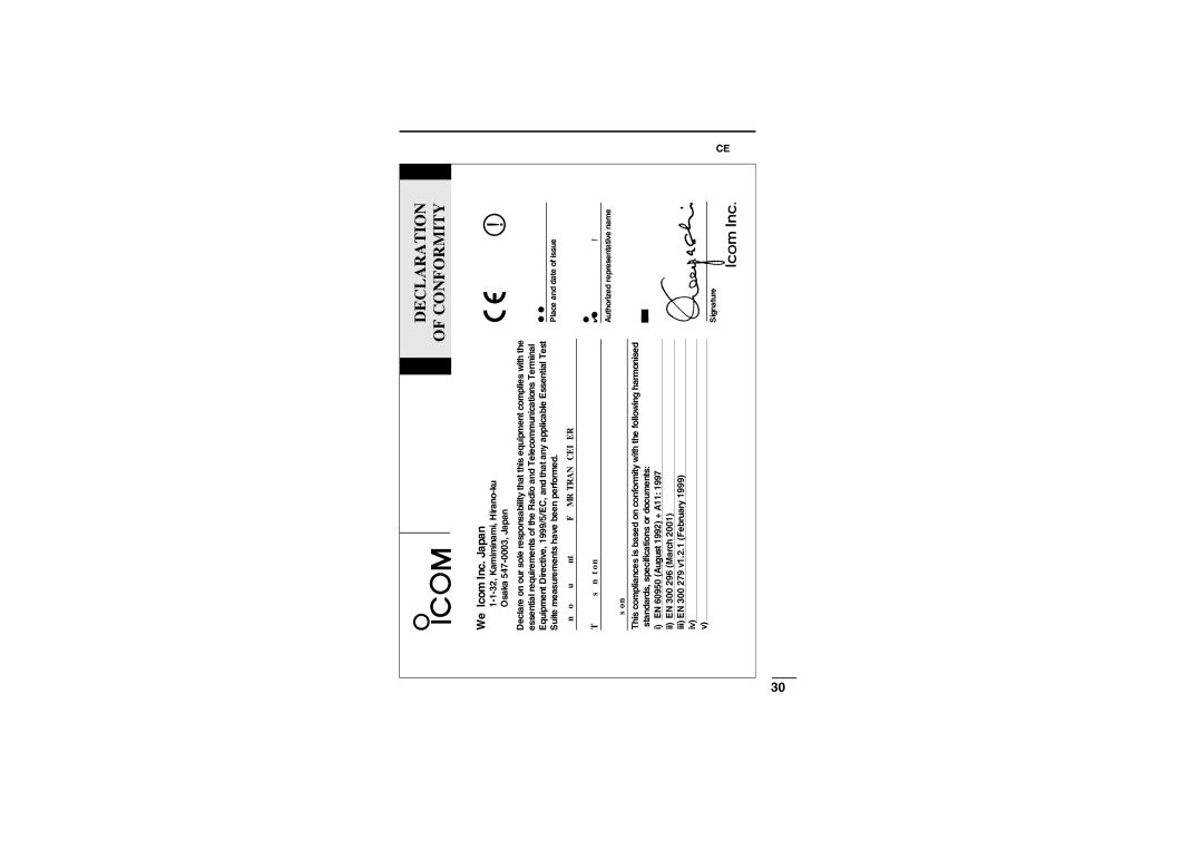 Icom iF22SR instruction manual IcomEurope0168GmbH 