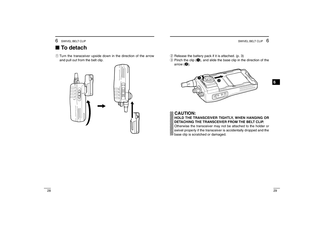 Icom iF25 S instruction manual To detach 