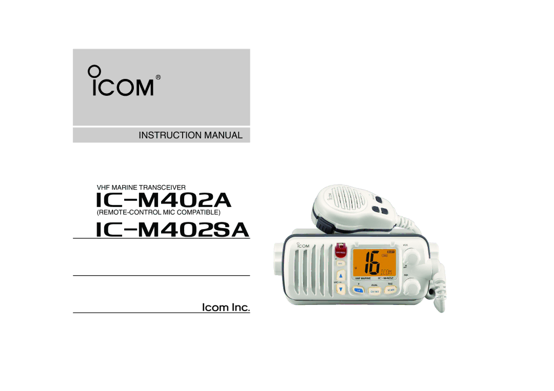 Icom IM402SA instruction manual IM402A 