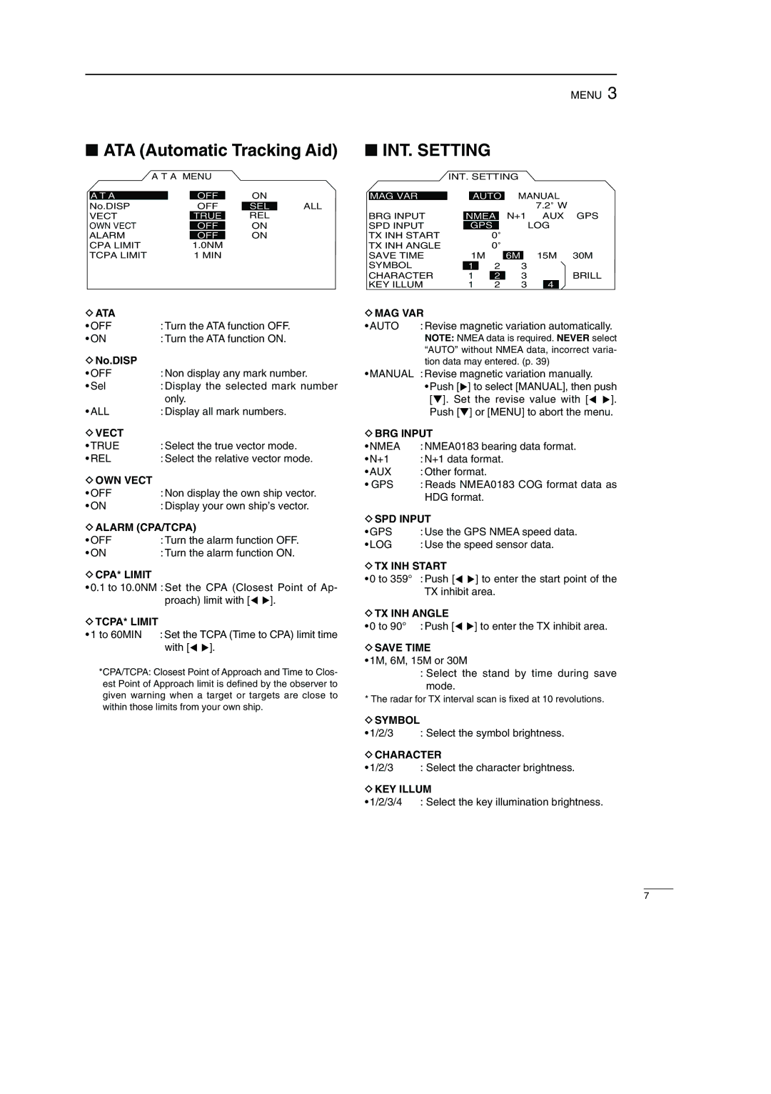 Icom EX-2714, MR-1000TTM, MR-1000RTM instruction manual ATA Automatic Tracking Aid 