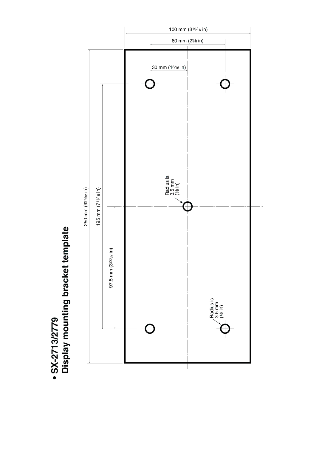 Icom EX-2714, MR-1000TTM, MR-1000RTM instruction manual SX-2713/2779 Display mounting bracket template 