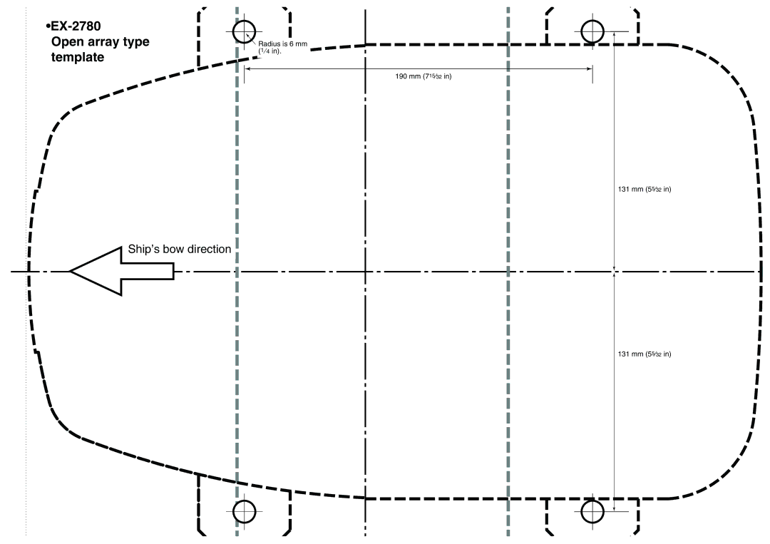 Icom MR-1000RTM, MR-1000TTM, EX-2714 instruction manual EX-2780 Open array type template 