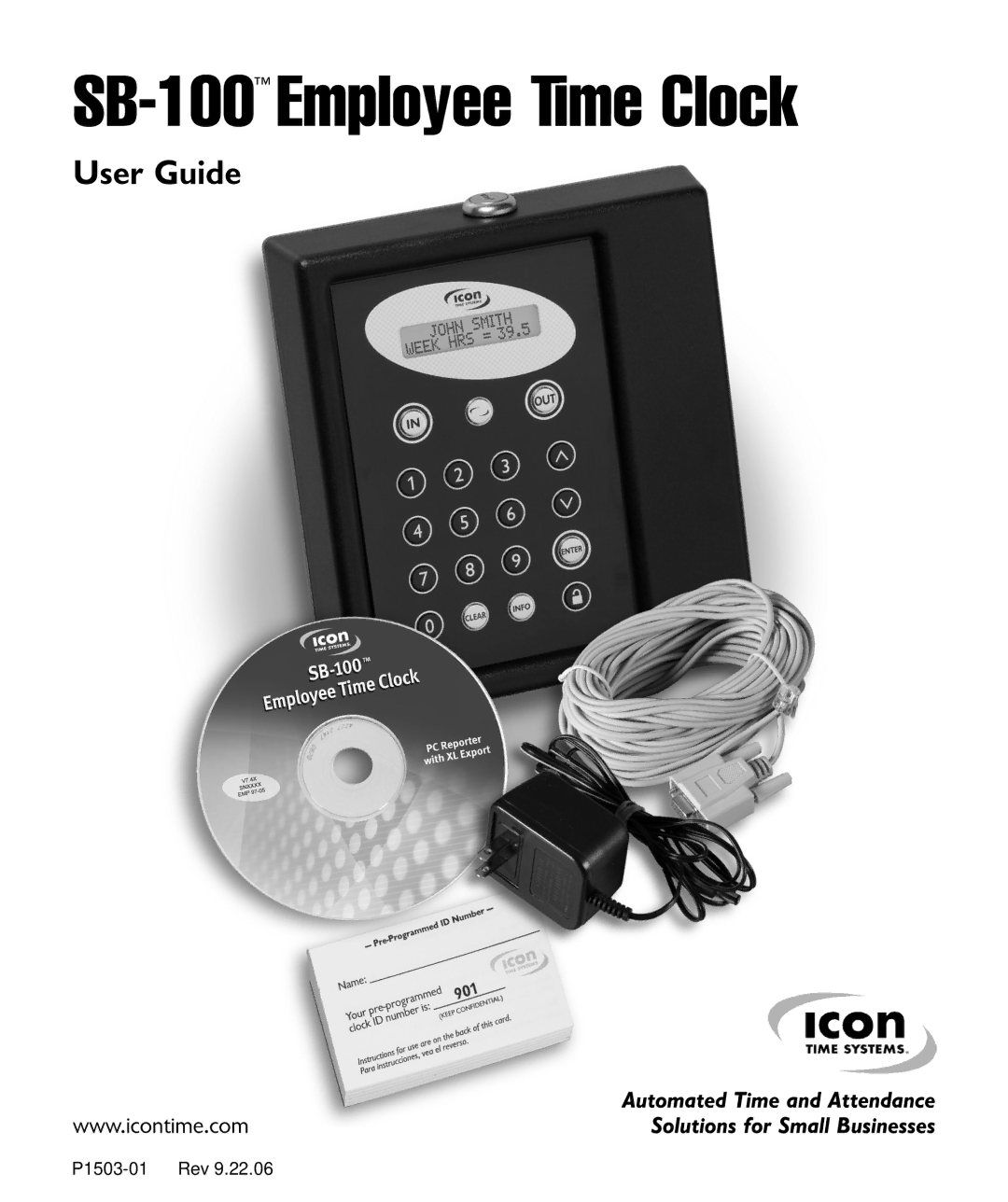 ICON Enterprises SB-100 manual P1503-01 Rev 