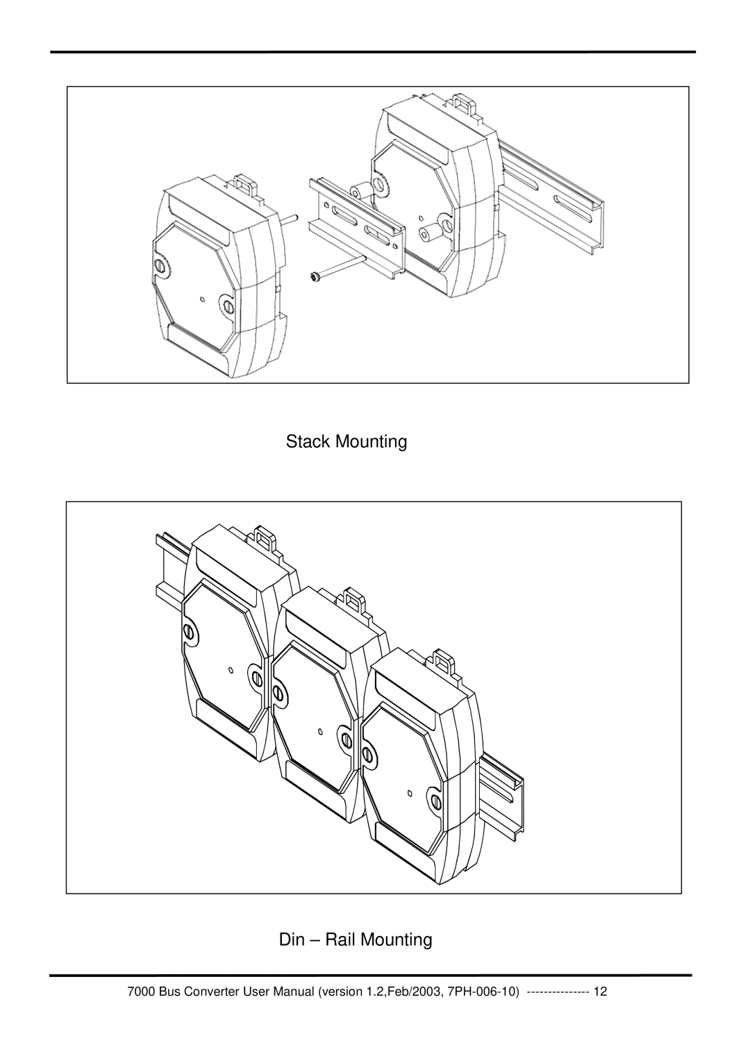 ICP DAS USA 7000 user manual Stack Mounting Din Rail Mounting 