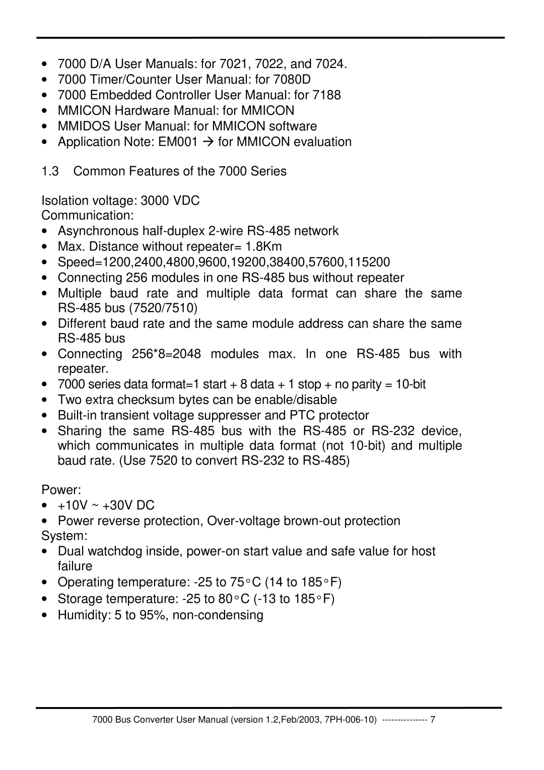 ICP DAS USA 7000 user manual 