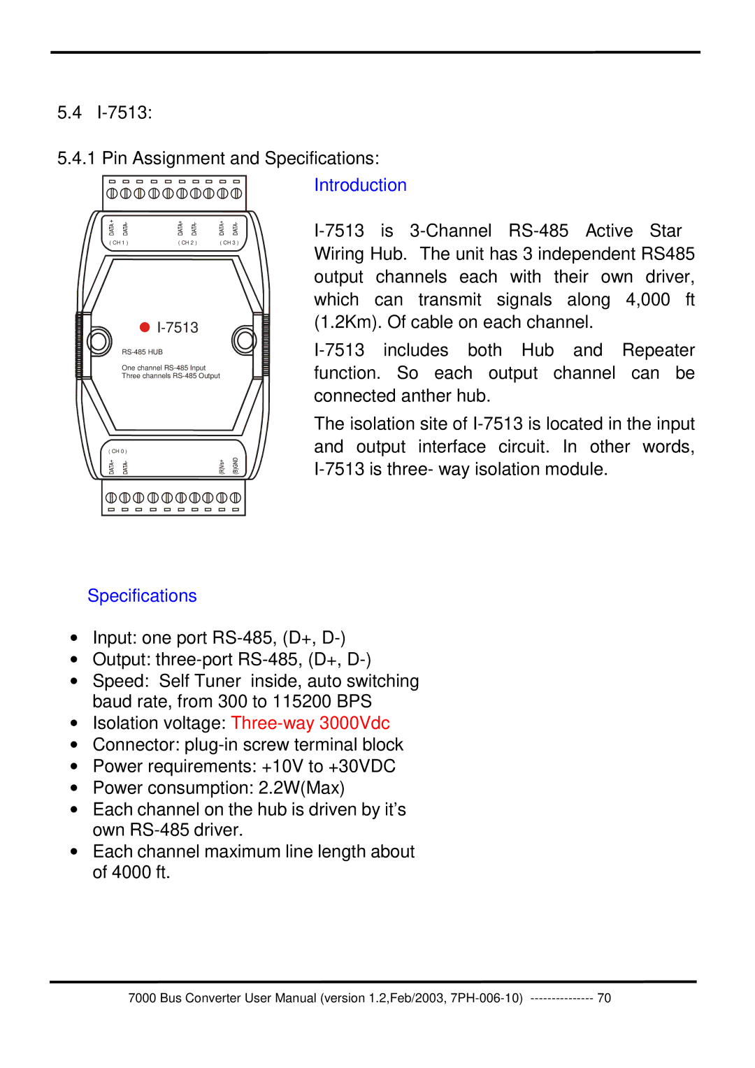 ICP DAS USA 7000 user manual 7513 