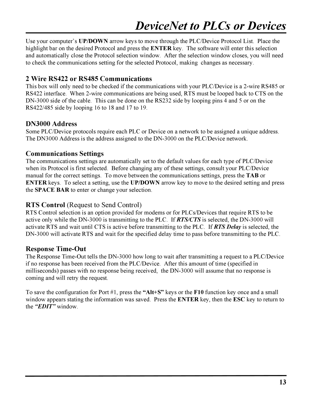 ICP DAS USA 100-700 PLCS, DB25, DN-3000 user manual Wire RS422 or RS485 Communications 