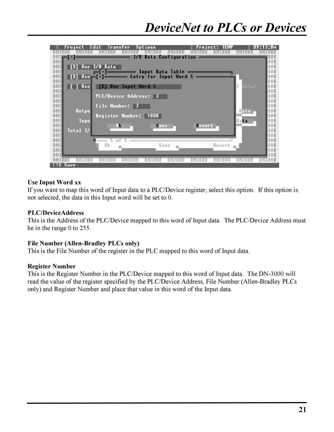 ICP DAS USA DB25, 100-700 PLCS, DN-3000 user manual Use Input Word, PLC/DeviceAddress 