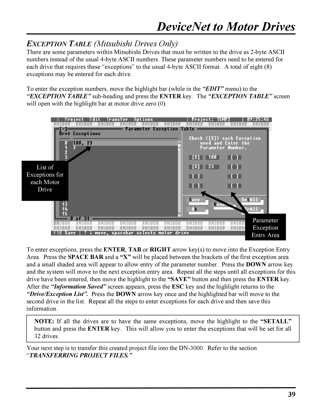 ICP DAS USA DB25, 100-700 PLCS, DN-3000 user manual Exception Table Mitsubishi Drives Only 