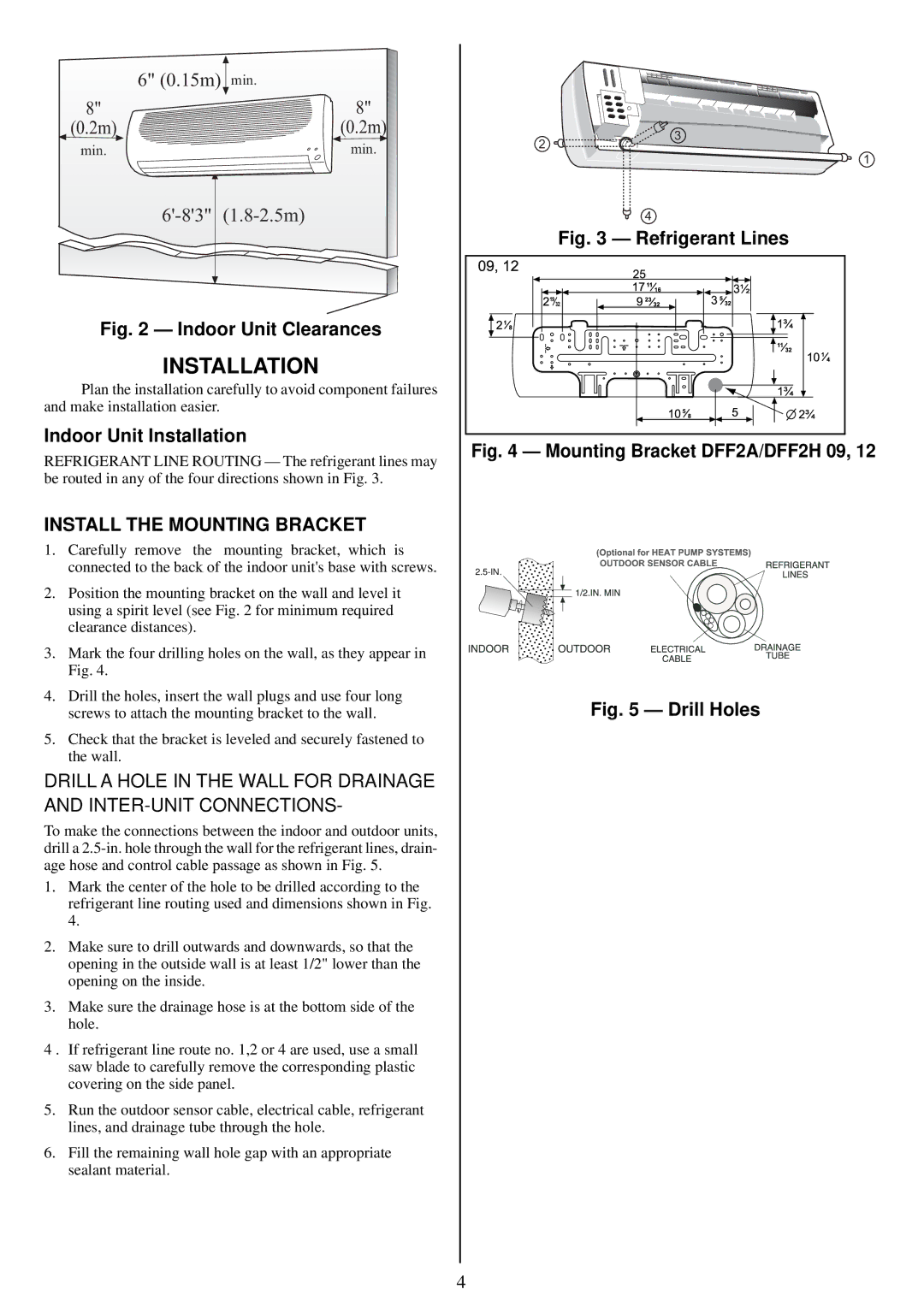 ICP DAS USA DFS2A318J2A, DFS2H324J2A, DFS2A324J2A, DFS2H318J2A Indoor Unit Installation, Install the Mounting Bracket 