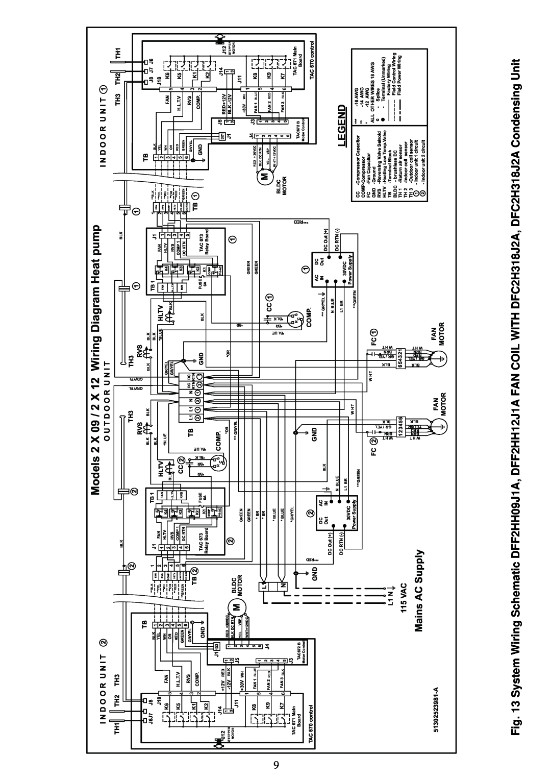 ICP DAS USA DFS2H324J2A Condensing Unit, pump, WiringDiagramHeat, Models2, MainsACSupply, Indoor Un, Or Un, R Unit, 115VAC 