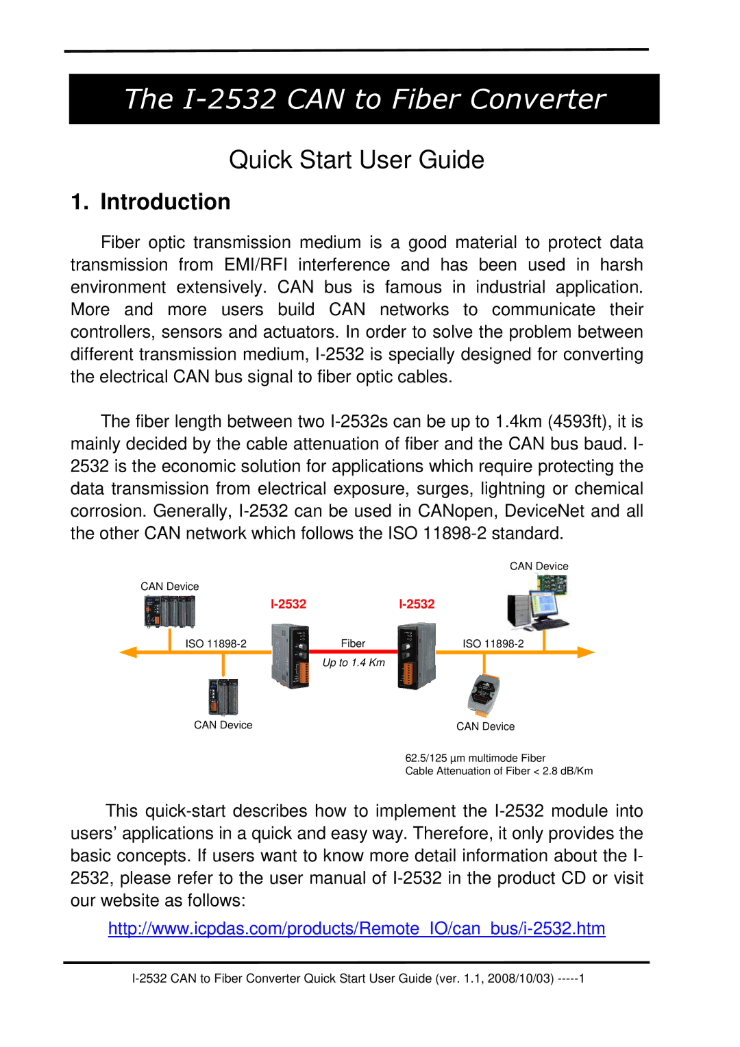 ICP DAS USA I-2532 quick start Quick Start User Guide, Introduction 