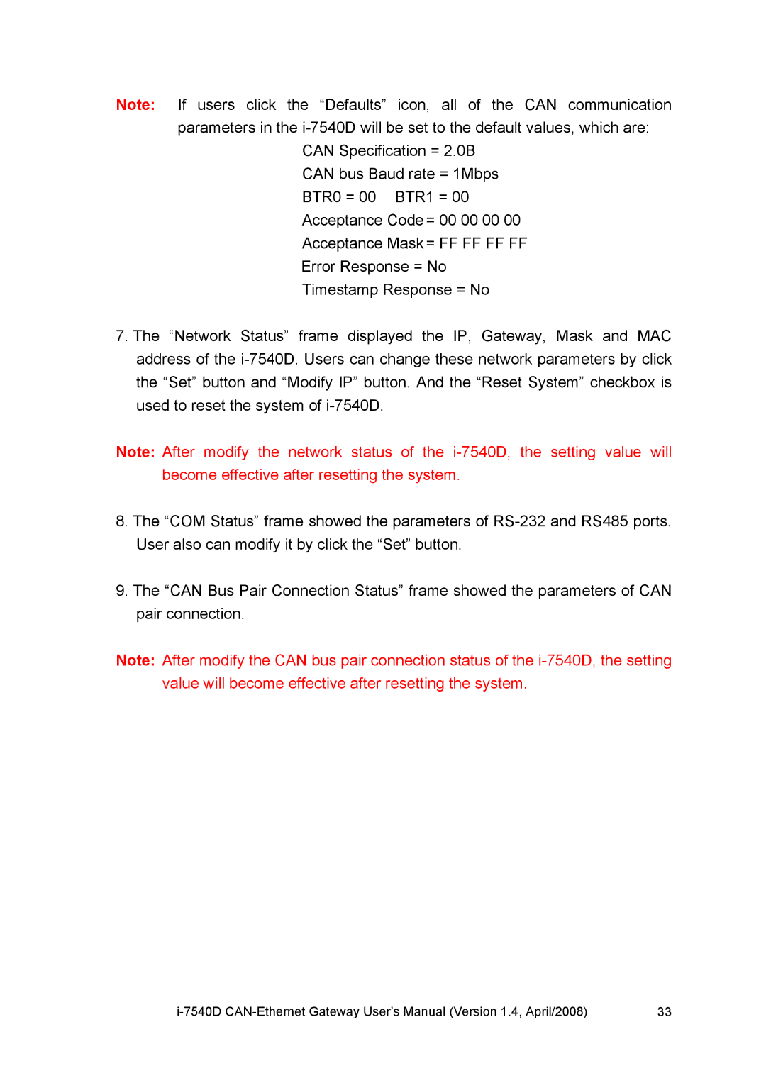 ICP DAS USA I-7540D user manual 