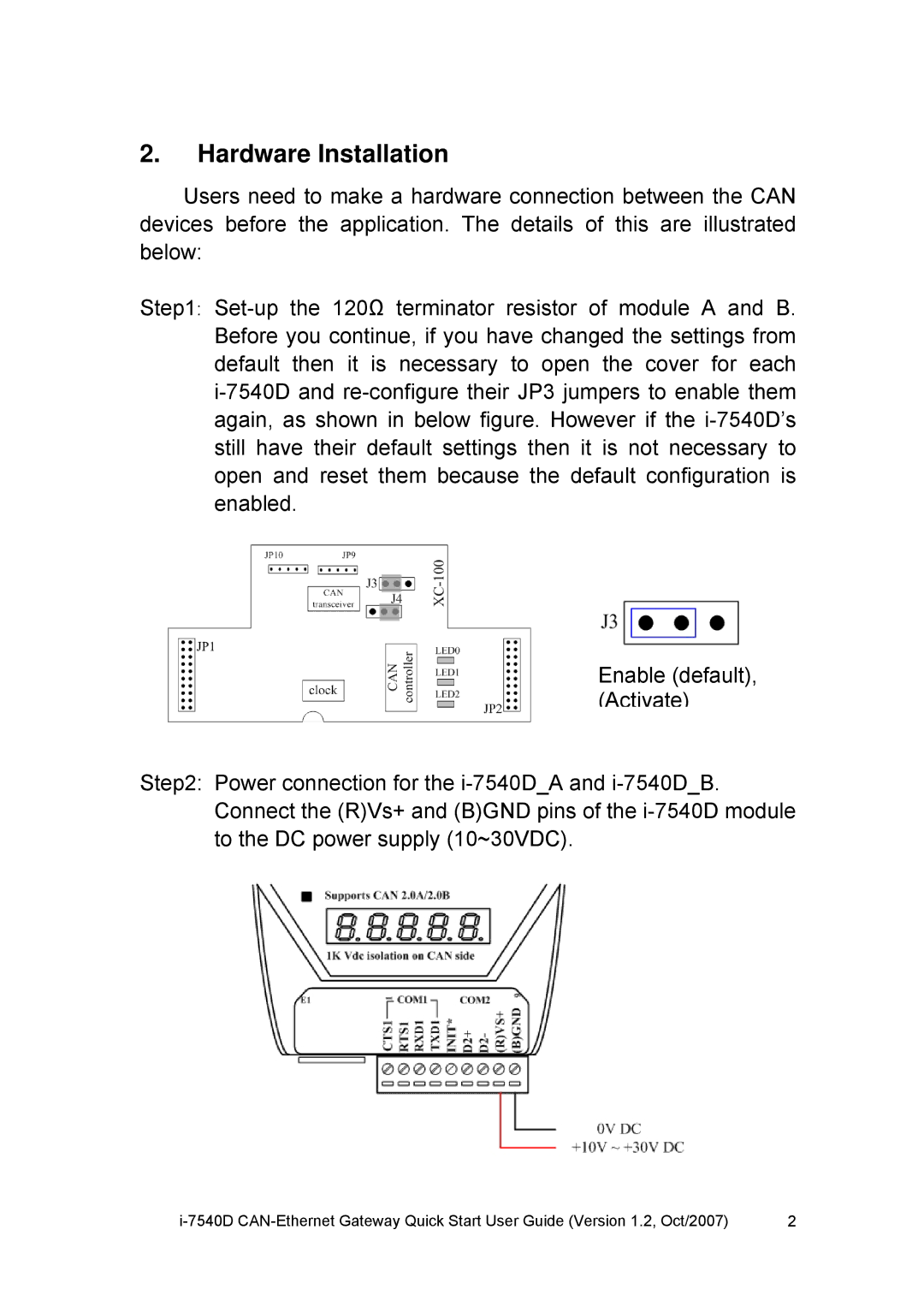 ICP DAS USA I-7540D quick start Hardware Installation 