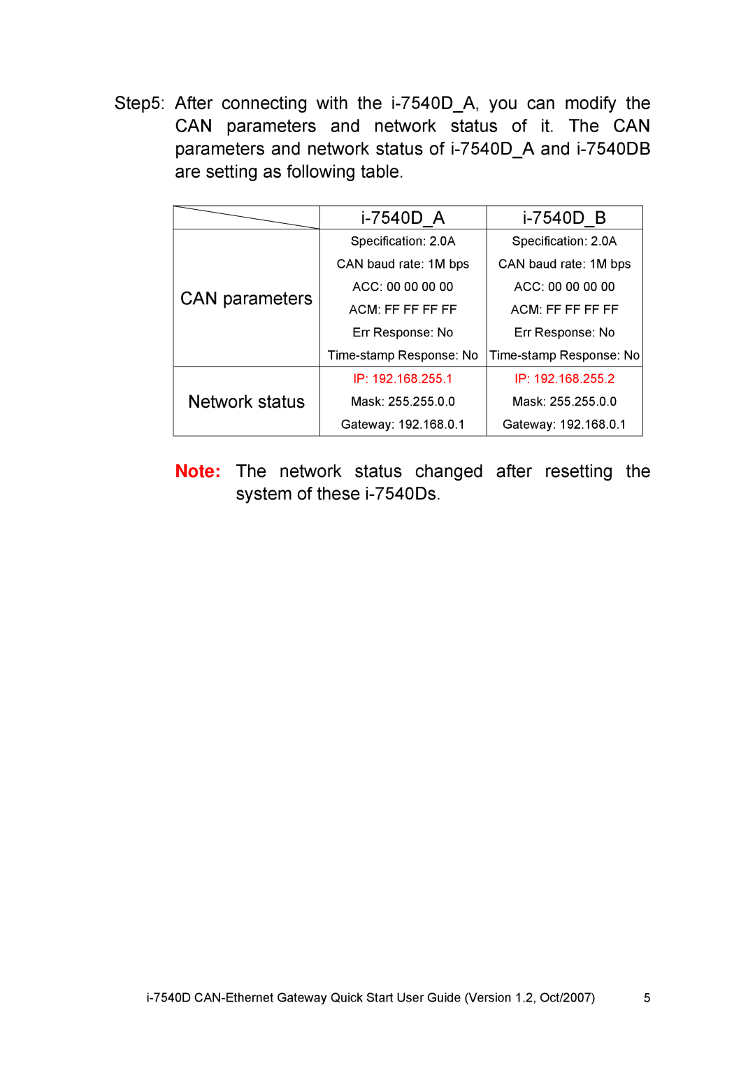 ICP DAS USA I-7540D quick start Network status 