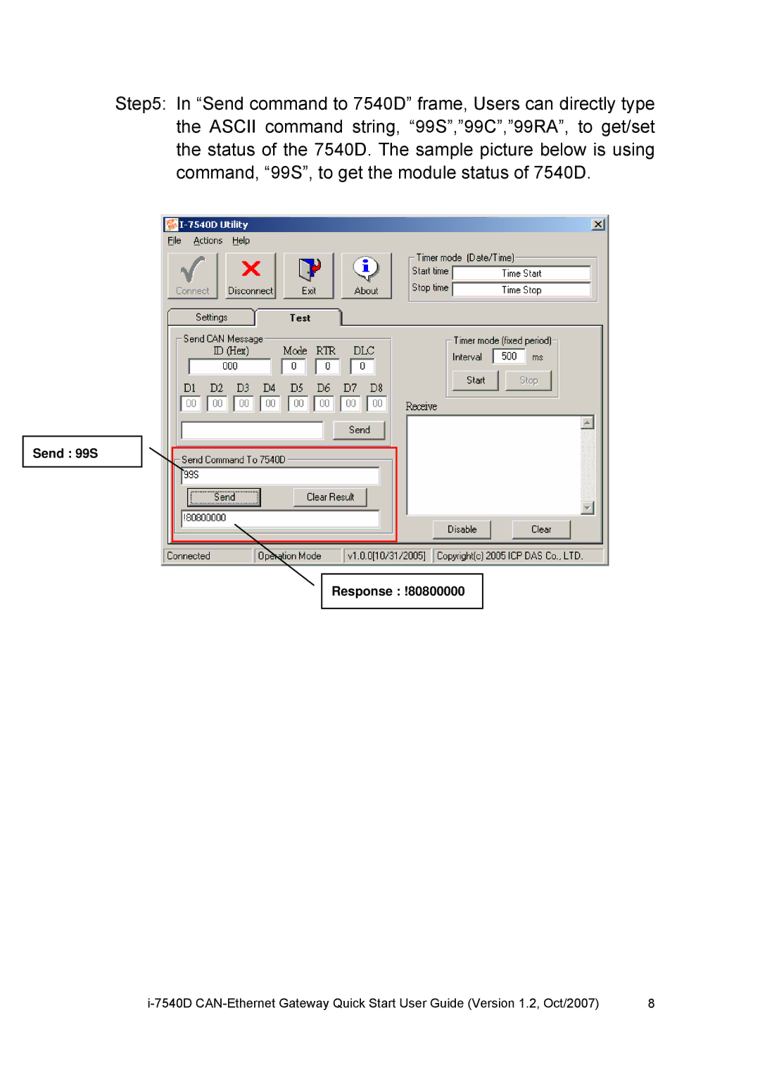 ICP DAS USA I-7540D quick start Send 99S Response !80800000 