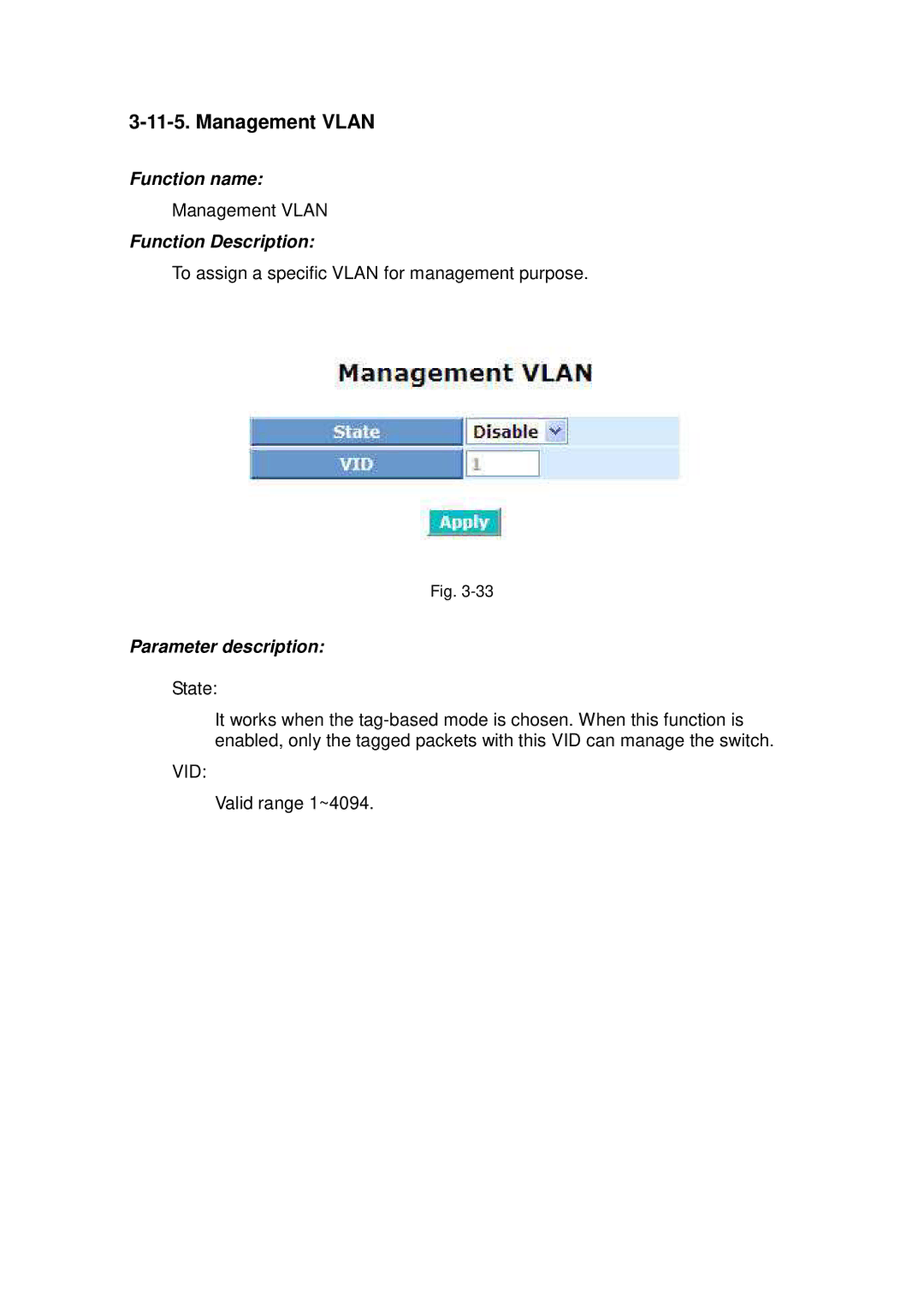 ICP DAS USA MSM-6226 user manual Management Vlan 