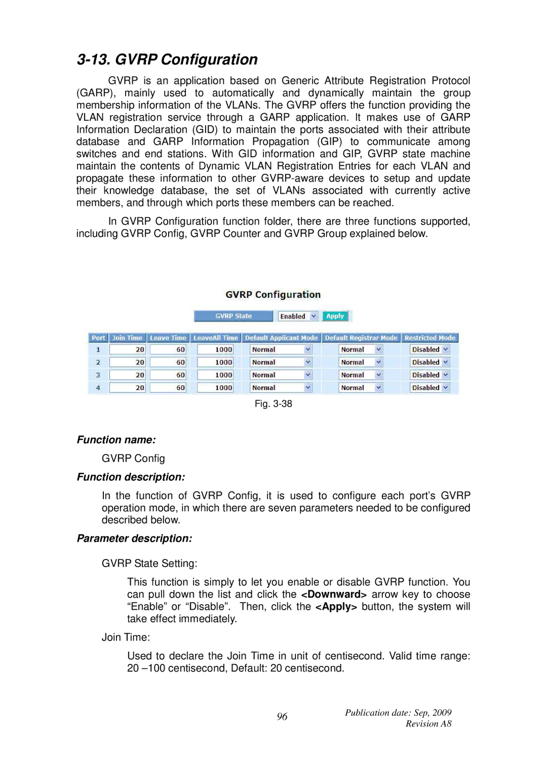 ICP DAS USA MSM-6226 user manual Gvrp Configuration 