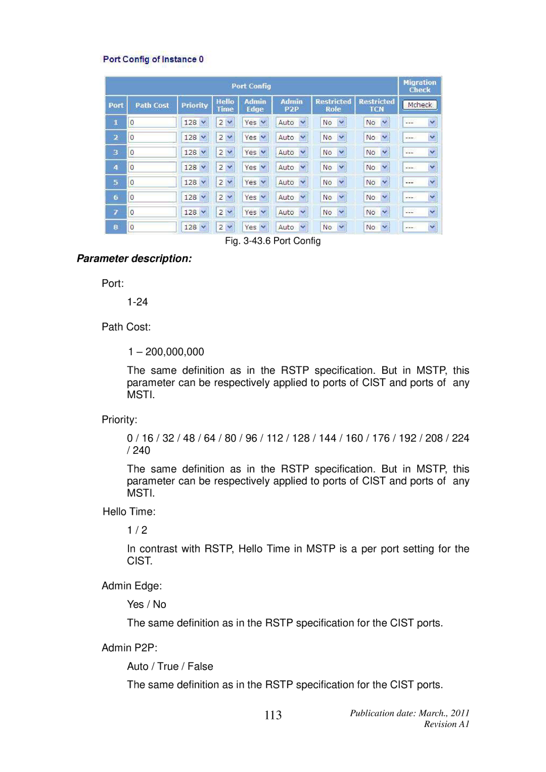 ICP DAS USA MSM-6226 user manual 113, Port Config 