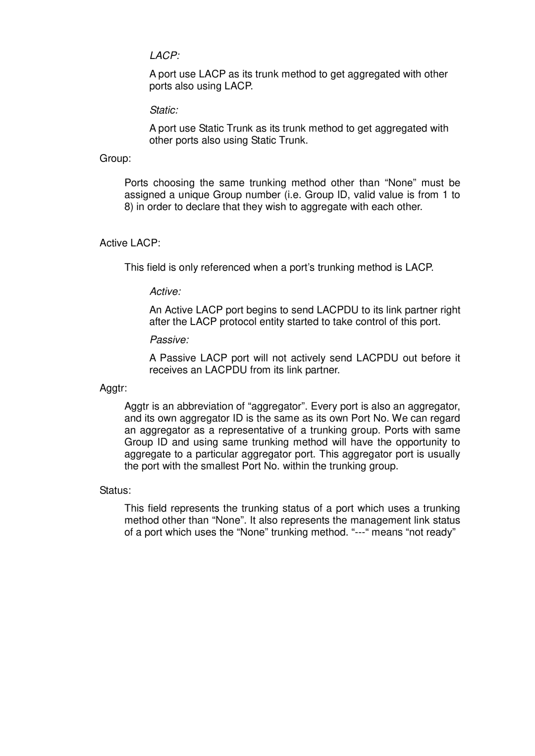 ICP DAS USA MSM-6226 user manual Lacp 