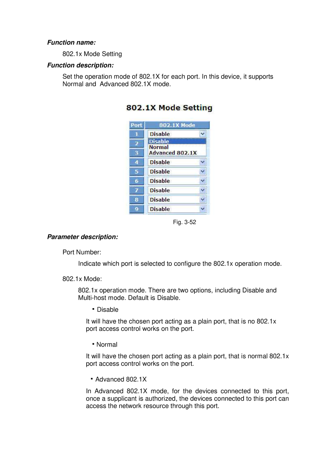 ICP DAS USA MSM-6226 user manual 802.1x Mode Setting 