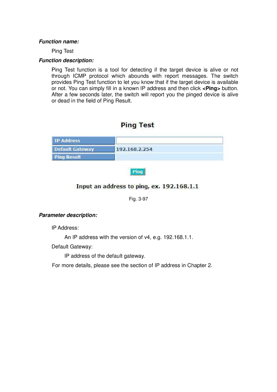 ICP DAS USA MSM-6226 user manual Ping Test 