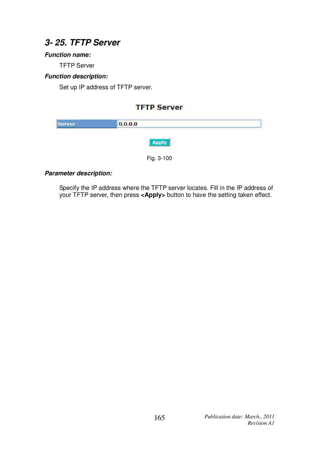 ICP DAS USA MSM-6226 user manual Tftp Server, 165 