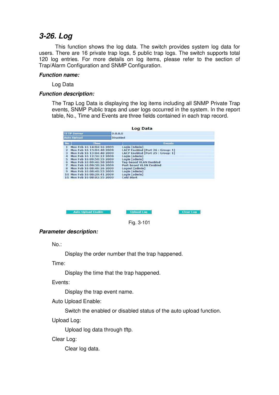 ICP DAS USA MSM-6226 user manual Log 