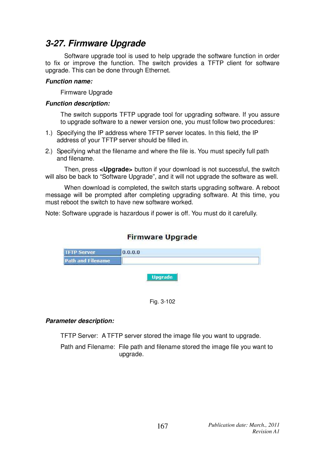 ICP DAS USA MSM-6226 user manual Firmware Upgrade, 167 