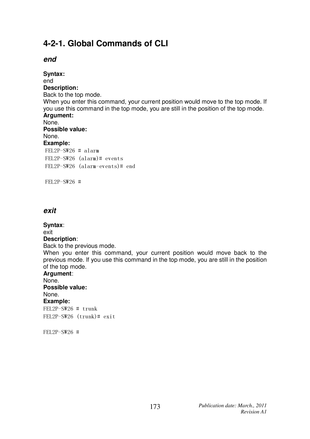 ICP DAS USA MSM-6226 user manual End, Exit, 173 