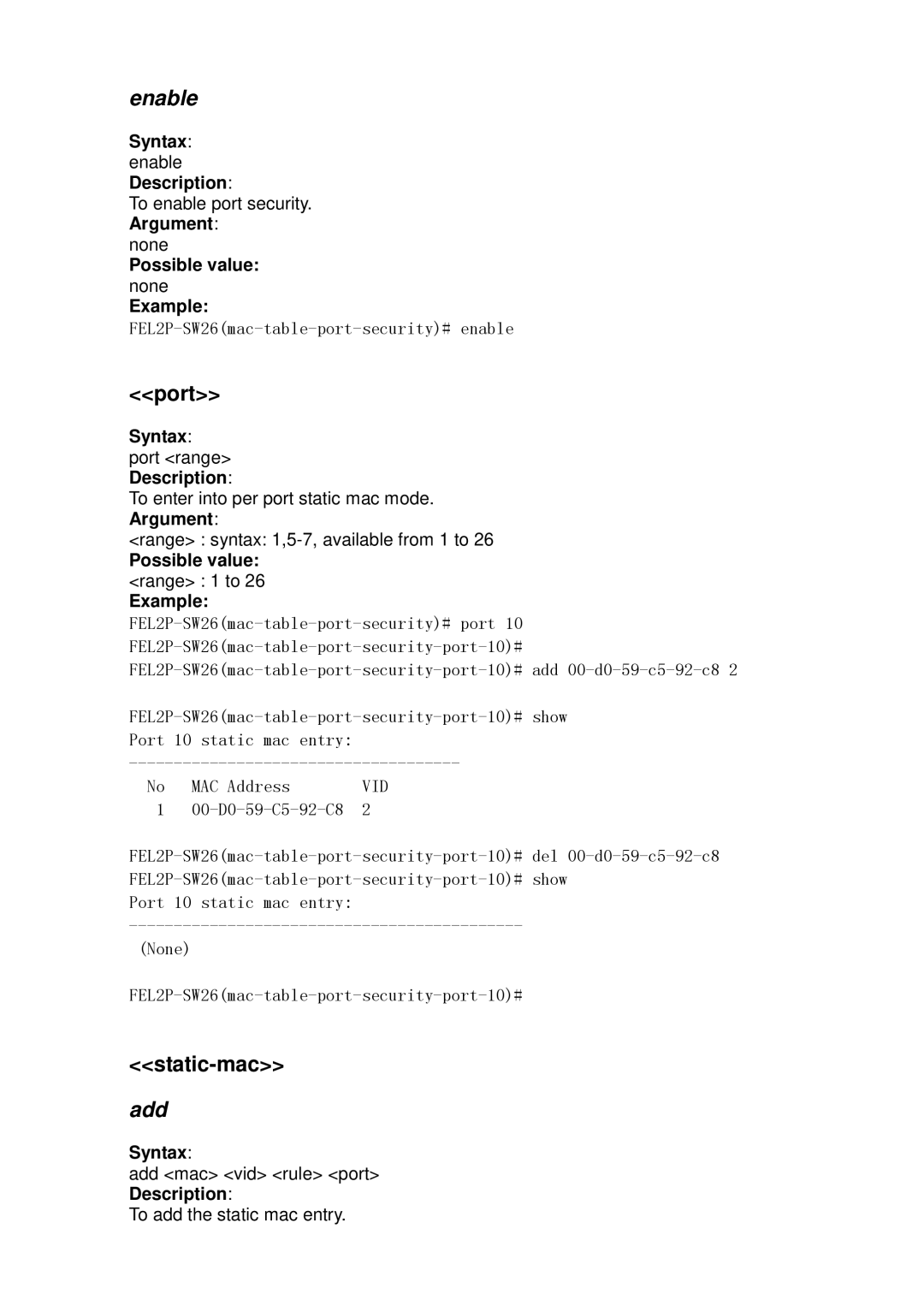 ICP DAS USA MSM-6226 user manual Static-mac 