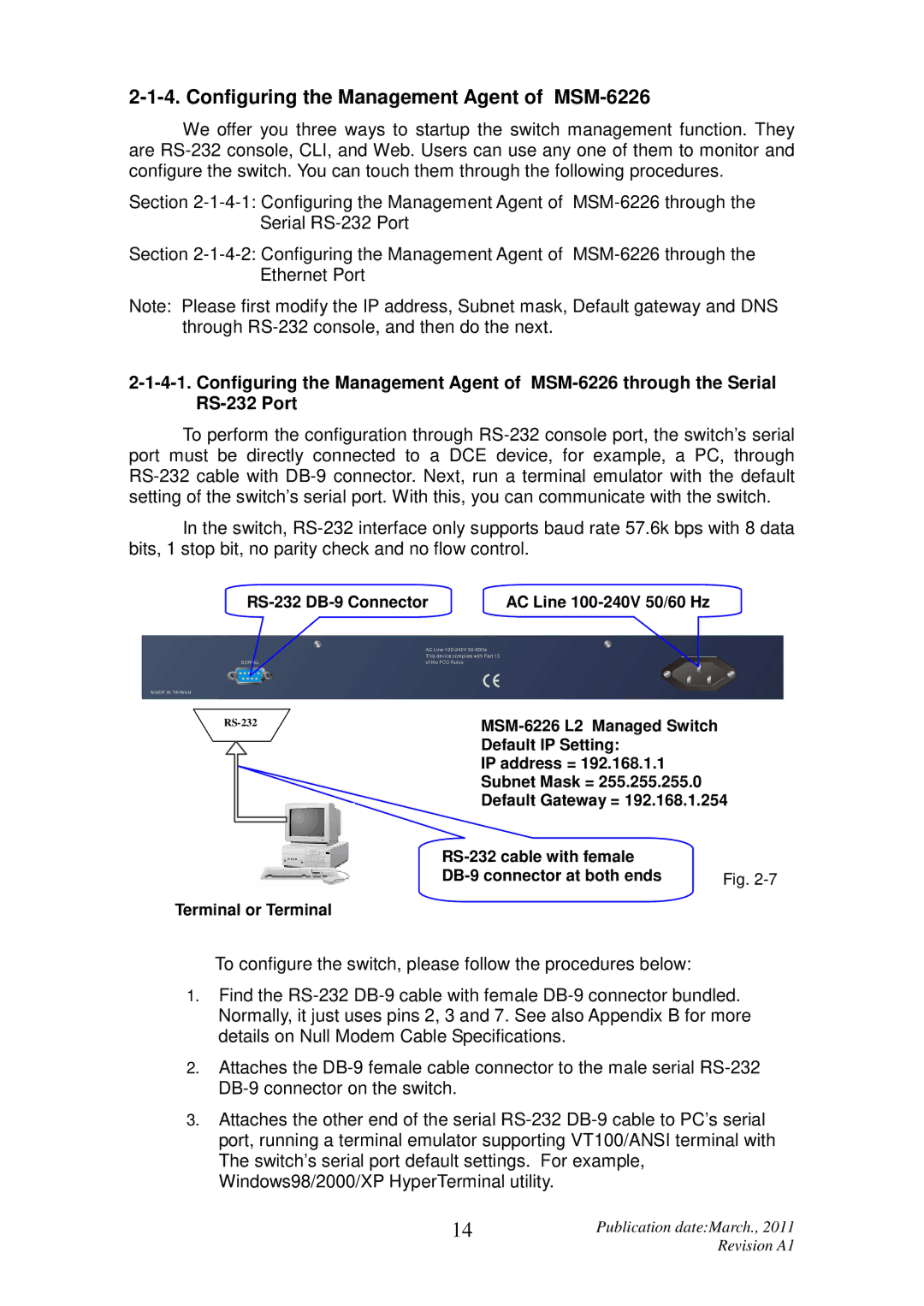 ICP DAS USA user manual Configuring the Management Agent of MSM-6226 