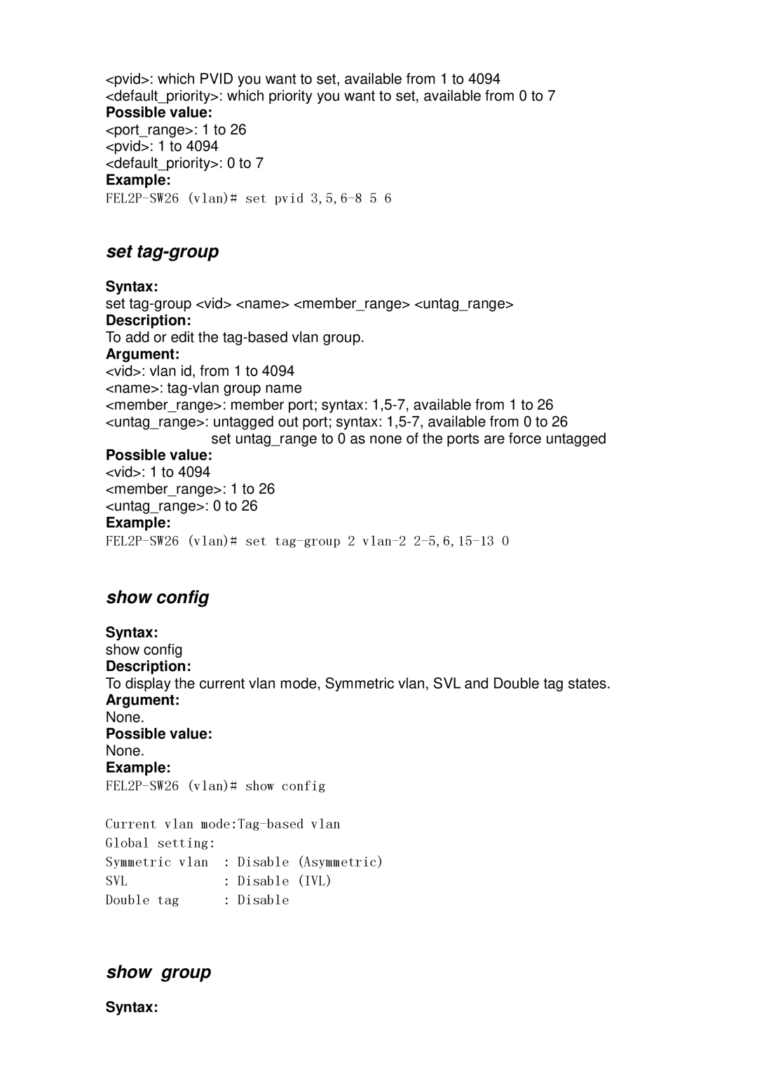 ICP DAS USA MSM-6226 user manual Set tag-group, Show config 