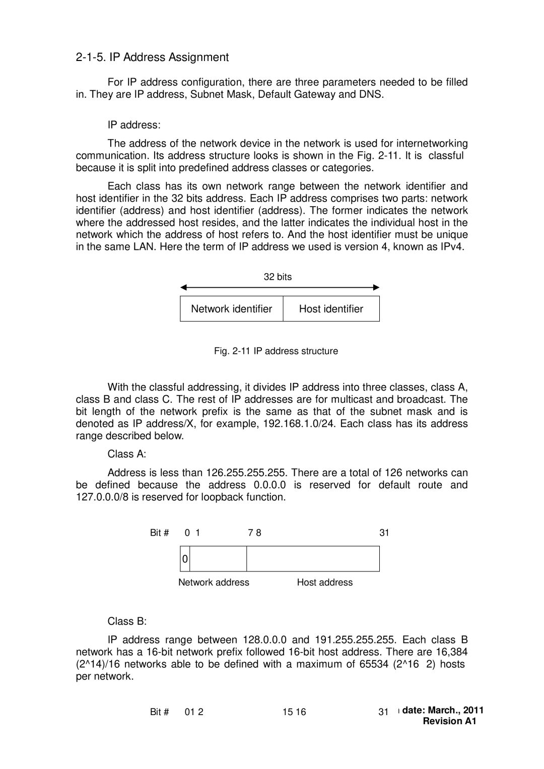 ICP DAS USA MSM-6226 user manual IP Address Assignment, Class a, Class B 