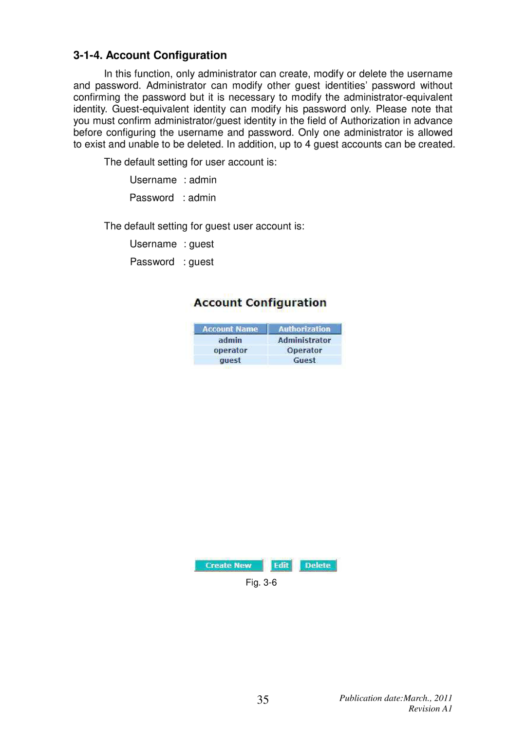 ICP DAS USA MSM-6226 user manual Account Configuration 