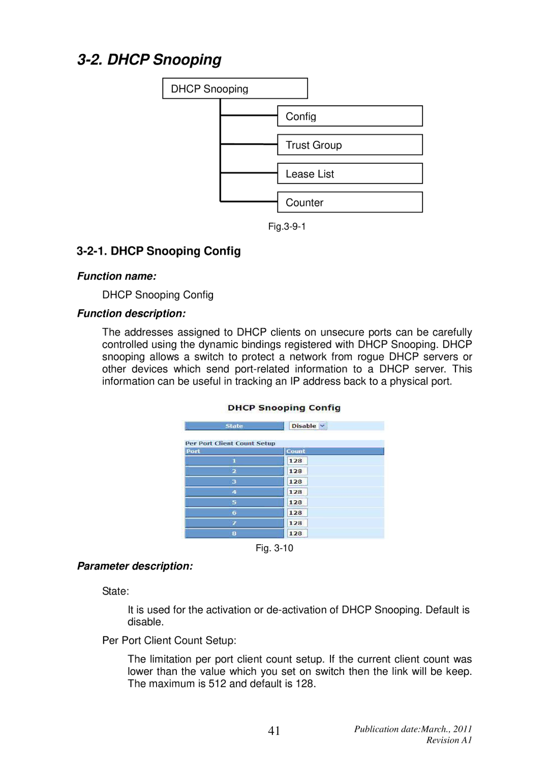 ICP DAS USA MSM-6226 user manual Dhcp Snooping Config 