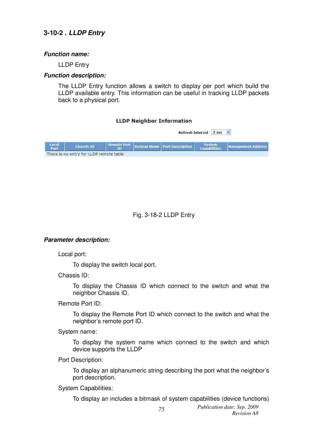 ICP DAS USA MSM-6226 user manual Lldp Entry 